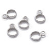 Купить Бусина с петлёй 116 Бейл простой круг 8*5,5*1,5мм цвет платины (Хирургическая сталь) с доставкой по России