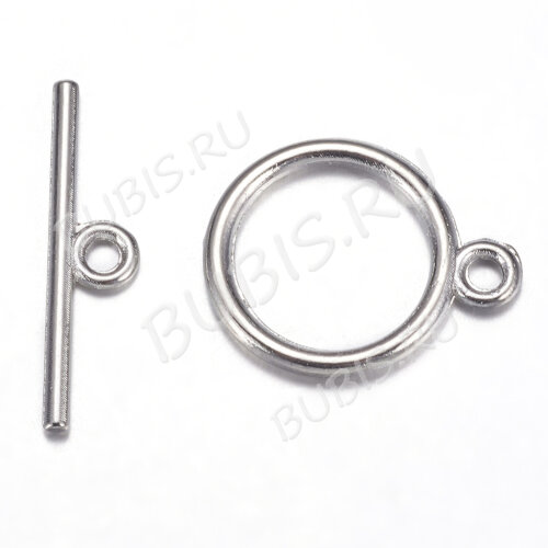 141 Тоггл Округлый тонкий 18*14мм и 21*5мм цвет платины (литьё)