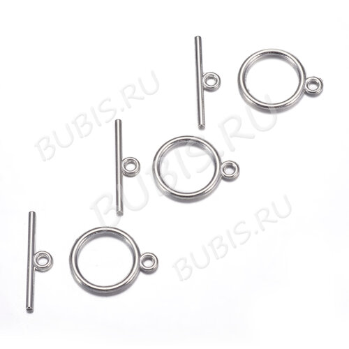 141 Тоггл Округлый тонкий 18*14мм и 21*5мм цвет платины (литьё)