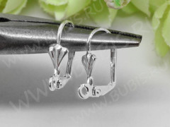 Швензы с французским замком №43 &quot;Ракушка&quot; 18*10 серебристые (Brass) (1 пара)