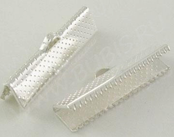 Зажимы №34 для лент 16*8*5мм серебристые (Iron) (10шт.)