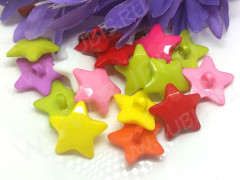 Декоративный элемент 059 Пуговица Звезда гранёная 21*21*8,5мм МИКС ярких цветов (акрил) (10шт.)