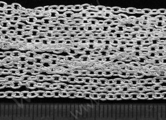 Цепочка I029 с простым плетением звено 3*2мм серебристая (Iron) (50см)