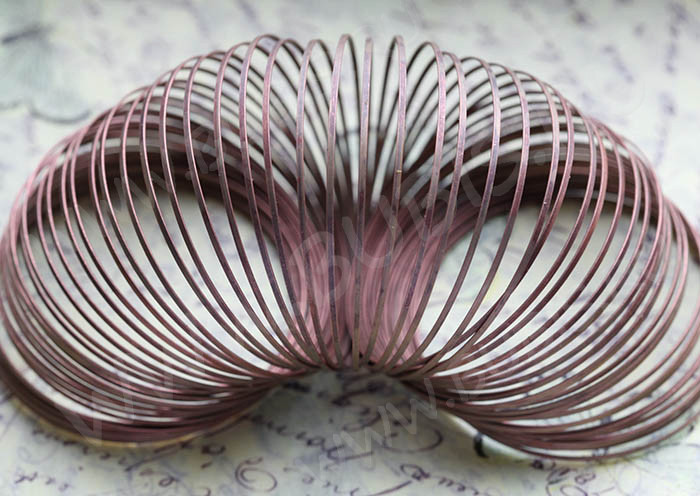 Мемори проволока - пружина - основа для браслета плоская 58*1,2*0,5мм античная медь (10 витков)