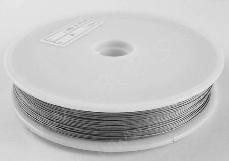 Ювелирный тросик ланка струна 0,3мм цвет платины (серебристый) (5м)