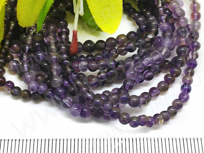 (СКИДКИ!!!) Бусина округлая 5мм Аметист натуральный (камни) (10шт)