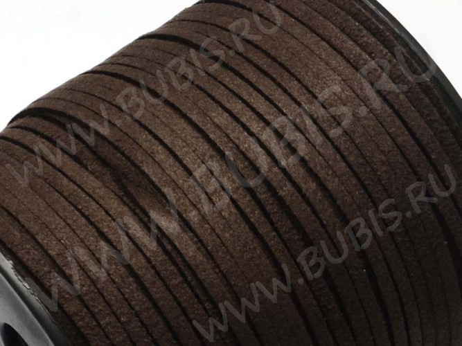 Замшевый шнур 05 плоский 5*1,5мм темно-коричневый (1м)