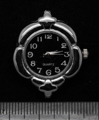 Заготовка для часов 099 27*25,5*7,4мм цвет платины+чёрный (часы)