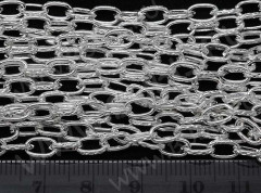 Цепочка I001 с узором звено 7*4,5мм серебристая (Iron) (50см)