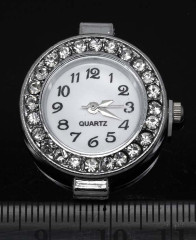 Заготовка для часов 127 Округлая 30*27*7,5мм цвет платины и прозрачные стразы (часы)