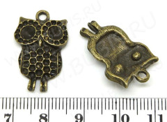 Подвеска Сова 25 24,5*15,5*4мм античная бронза (литьё)