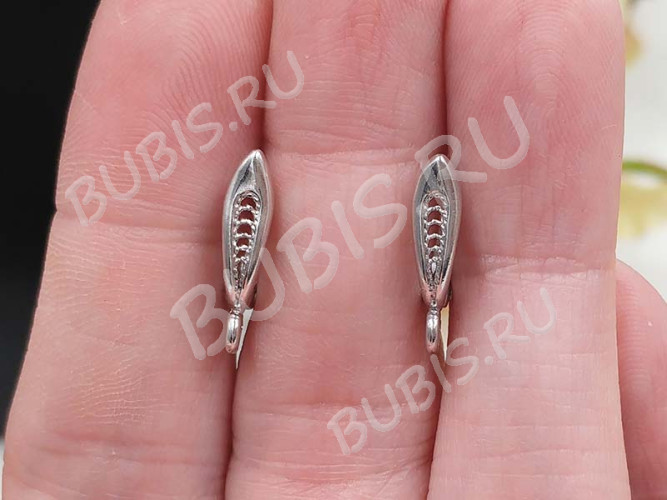 Швензы с английским замком №106 Плетёнка 18*10*4мм цвет платины (Brass с родированием) (1 пара)