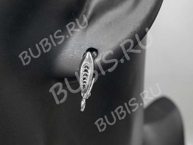 Швензы с английским замком №106 Плетёнка 18*10*4мм цвет платины (Brass с родированием) (1 пара)