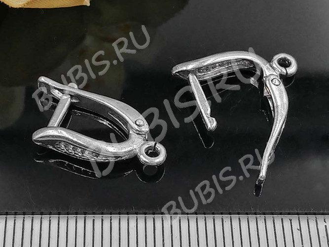 Швензы с английским замком №106 Плетёнка 18*10*4мм цвет платины (Brass с родированием) (1 пара)