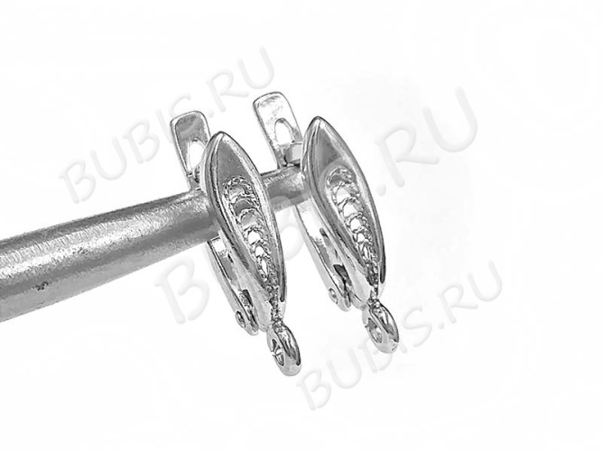 Швензы с английским замком №106 Плетёнка 18*10*4мм цвет платины (Brass с родированием) (1 пара)