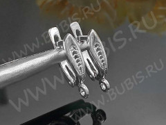 Швензы с английским замком №106 Плетёнка 18*10*4мм цвет платины (Brass с родированием) (1 пара)