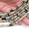 Купить (ОПТ) Бусина каменная Абакус 13 ГРАНЁНЫЙ 8*8*5мм Амазонит натуральный (камни) (НИТЬ) с доставкой по России