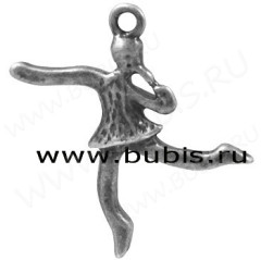 Подвеска Танцовщица 01 3D 21*17*2,5мм античное серебро (литьё)
