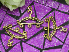 018 Коннектор Вешалка 02 3D подвеска 23*19*1,5мм античное золото (литьё)