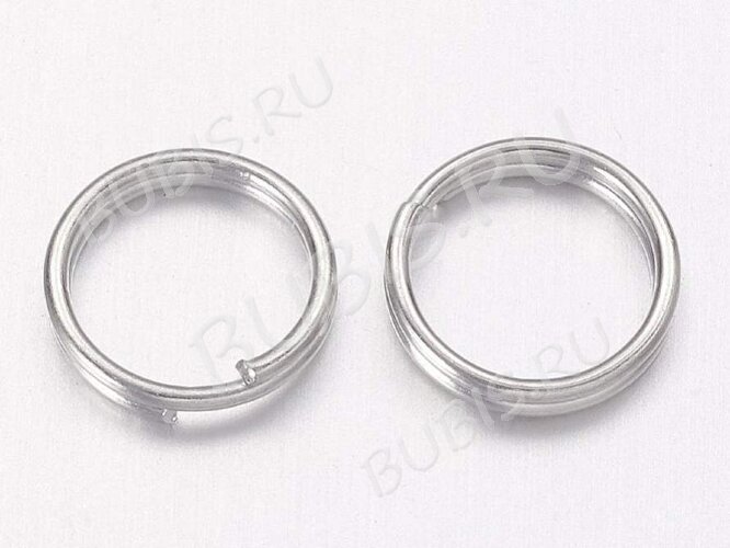 Колечки двойной крутки 7мм цвет платины никель (Iron) (100шт)