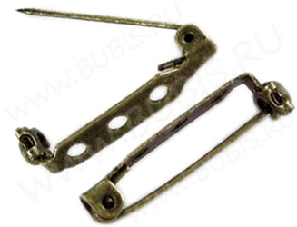 (СКИДКИ!!!) Основа (заготовка) для броши №94 булавка 3 отверстия с замочком 25*7мм античная бронза (Iron) (10шт)