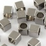 Бусина 195 Кубик 3*3*3мм цвет платины (Хирургическая сталь) (10шт.) Купить Бусина 195 Кубик 3*3*3мм цвет платины (Хирургическая сталь) (10шт.) с доставкой по России