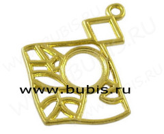 Подвеска для серёжек №072 Ромбы 29,5*24,5*1,5мм золотистая