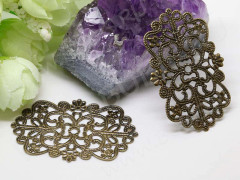 Декоративный элемент 054 Прямоугольный ажурный 50*32*0,5мм античная бронза (Iron) (имитация скани)