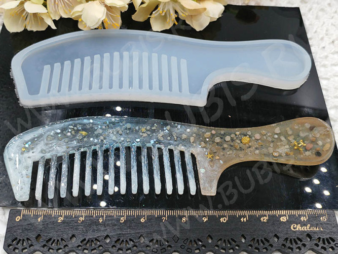 Молд 121 для эпоксидной смолы 180*51*6мм Расчёска с ручкой (силикон)