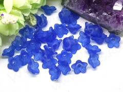 Бусина акрил Цветочек 03 матовый чашечка 12,5*12,5*6,2мм синий полупрозрачный (акрил) (10шт.)