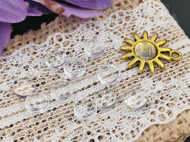 Подвеска Подсолнух 03 Солнышко с круглым сеттингом 6мм 17*15*2мм античное золото (литьё)