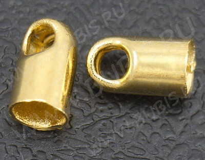 Концевик 005 4*1,8мм для шнура 1-1,3мм золотистый (Brass) (10шт.)