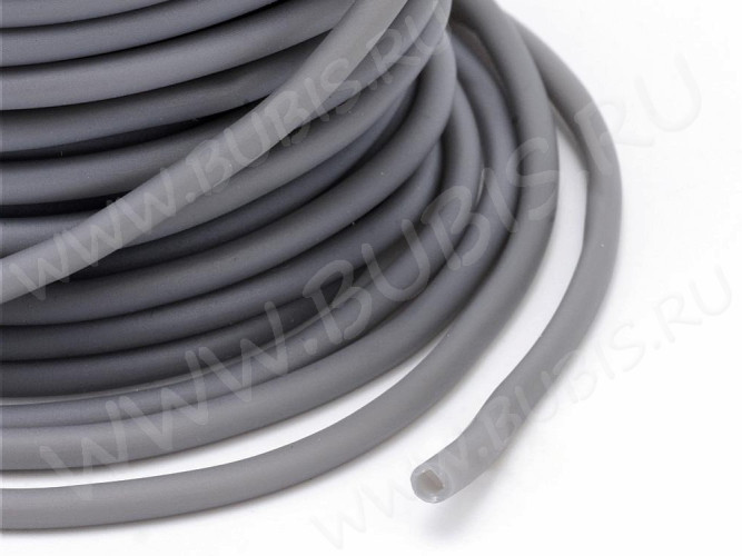 (СКИДКИ!!!) Полиуретановый шнур 13-К 3мм ПОЛЫЙ матовый серый (катушка ок.25м)