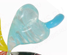 Кулон Сердце 07 со спиралью 54*30*13мм св.голубое прозрачное (Lampwork)