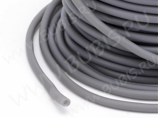 (СКИДКИ!!!) Полиуретановый шнур 14-К 2мм ПОЛЫЙ серый матовый (катушка ок.48м)