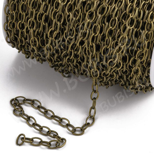 Цепочка I127 с узором звено 11*7мм античная бронза (Iron) (50см)