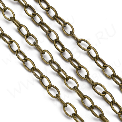 Цепочка I127 с узором звено 11*7мм античная бронза (Iron) (50см)