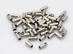 Концевик 125 для шнура до 1,6мм 7*2,2мм цвет платины (Хирургическая сталь)(10шт)