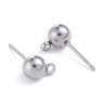 Купить Пуссеты ("гвоздики") №212 с шариком 6мм и петелькой 17*9*0,7мм цвет платины (Хирургическая сталь) (1 пара) с доставкой по России