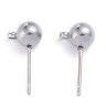 Купить Пуссеты ("гвоздики") №212 с шариком 6мм и петелькой 17*9*0,7мм цвет платины (Хирургическая сталь) (1 пара) с доставкой по России