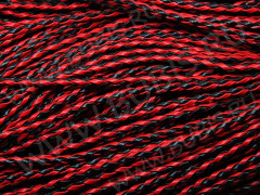 Шнур кожаный 05 кожзам плетёный круглый 3мм чёрно-красный (1м)