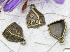 Подвеска Домик 08 17,5*13*3,5мм античная бронза (литьё)