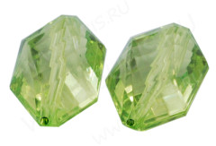 Бусина Многоугольник 02 гранёный 18,5*11,5*7мм св.зелёный прозрачный (акрил)