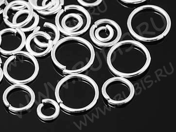 (СКИДКИ!!!) МИКС колечек 09 одинарные микс 4-10мм серебристые (Iron) (50гр)