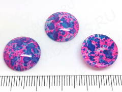 Кабошон стеклянный 31 Круг с узором 16*16*5мм цвет 04 (стекло)