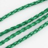Купить Шнур кожаный 05 кожзам плетёный круглый 3мм зеленый (1м) с доставкой по России