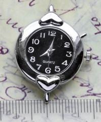 Заготовка для часов 059 32,5*24,5*8мм цвет платины+чёрный (часы)