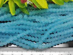 (ОПТ) Бусина округлая матовая 4мм голубая полупрозрачная (стекло) (нить)