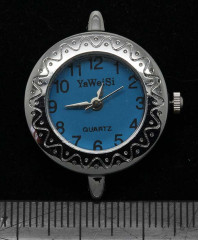 Заготовка для часов 100 30,5*25,5*7,4мм цвет платины+т.голубой (часы)