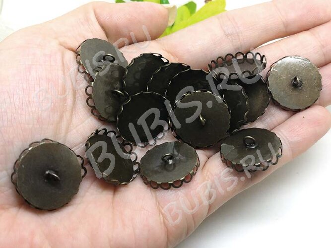 Концевик 067 крышка подвеска с сеттингом 20мм 21*21*7мм античная бронза (Brass)